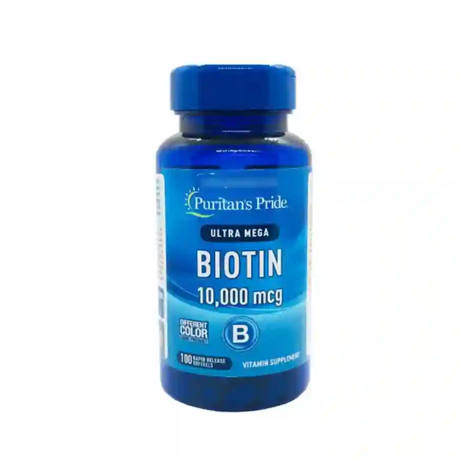 Viên uống Puritan's Pride Ultra Mega Biotin 10000 mcg hỗ trợ mọc tóc, tóc yếu, gãy rụng