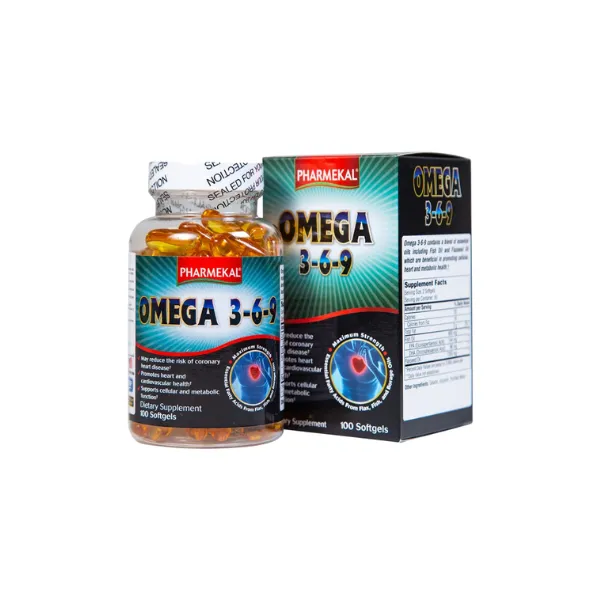 Viên uống Omega 3-6-9 Pharmekal hỗ trợ giảm nguy cơ xơ vữa động mạch (100 viên)