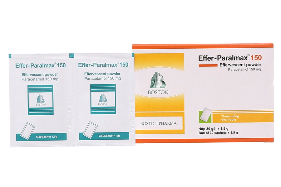 Thuốc giảm đau, hạ sốt cho trẻ em Effer-Paralmax 150mg hộp 30 gói