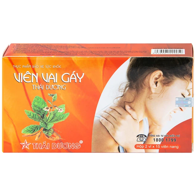 Viên Vai Gáy Thái Dương tăng lưu thông khí huyết, giảm triệu chứng đau mỏi vai gáy (2 vỉ x 15 viên)