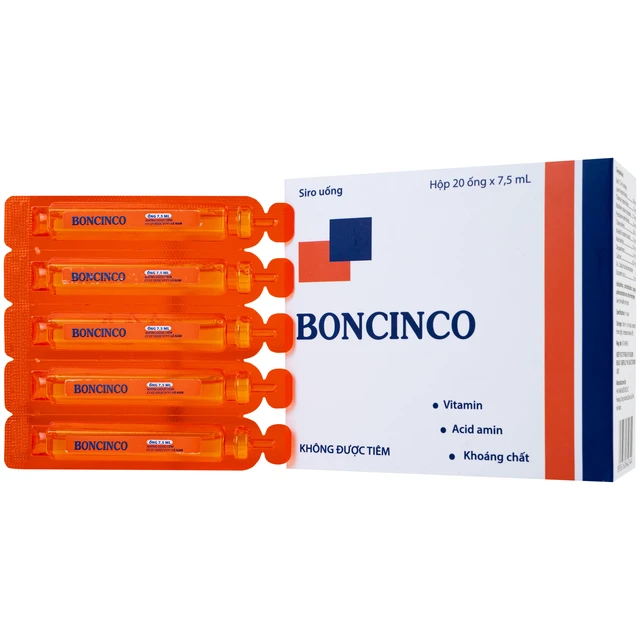Thuốc Boncinco Hà Nam giúp bổ sung các vitamin và acid amin thiết yếu (20 ống x 7.5ml)