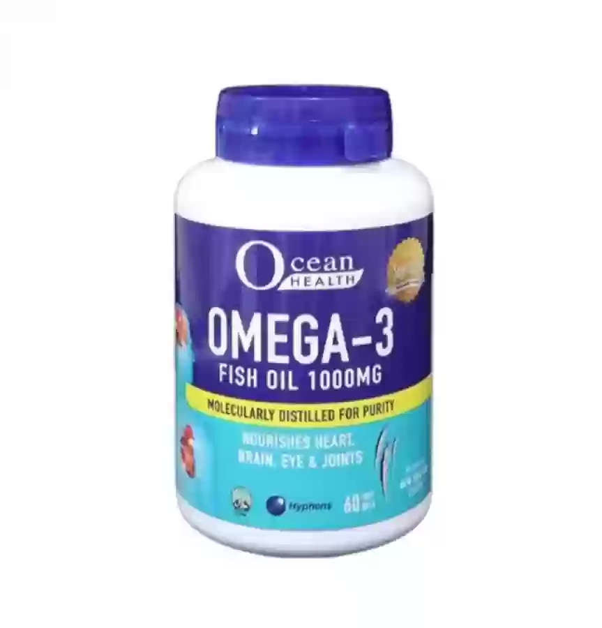 Viên uống Omega 3 Fish oil 1000 Ocean Health Giúp Sáng Mắt Hỗ Trợ Giảm Mỡ Máu 