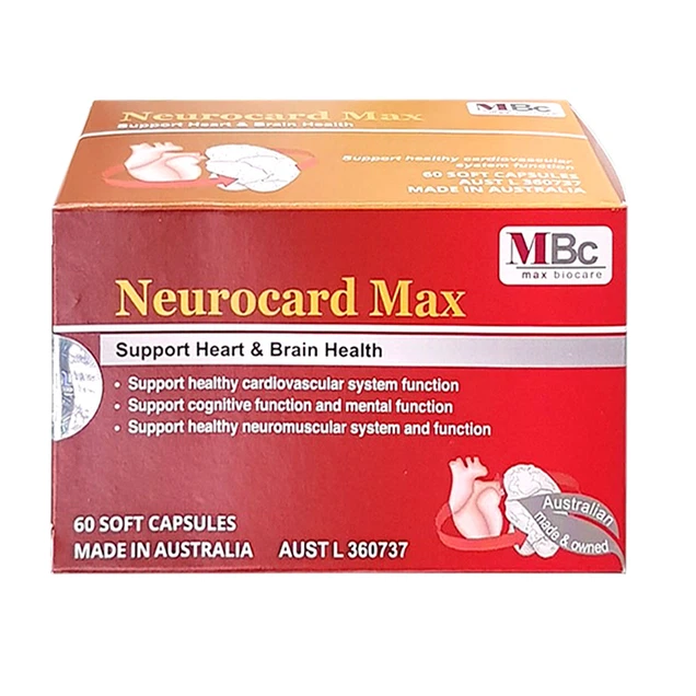 Viên uống Neurocard Max Luca Pharma hỗ trợ chức năng hệ tim mạch, tuần hoàn máu