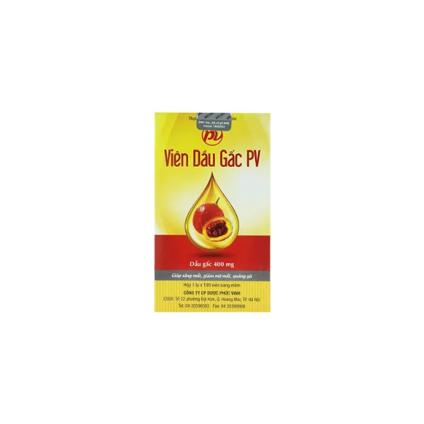 Viên Dầu Gấc PV hỗ trợ giúp làm sáng mắt, giảm khô mắt, mờ mắt, quáng gà (100 viên)